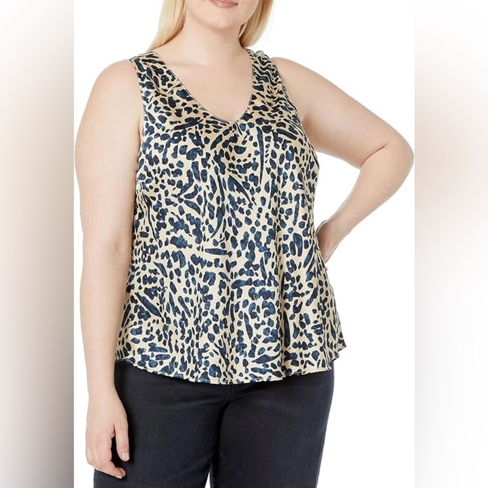 Nic + Zoe Women's Ink Splatter Tank in Green Multi Size XL NWT